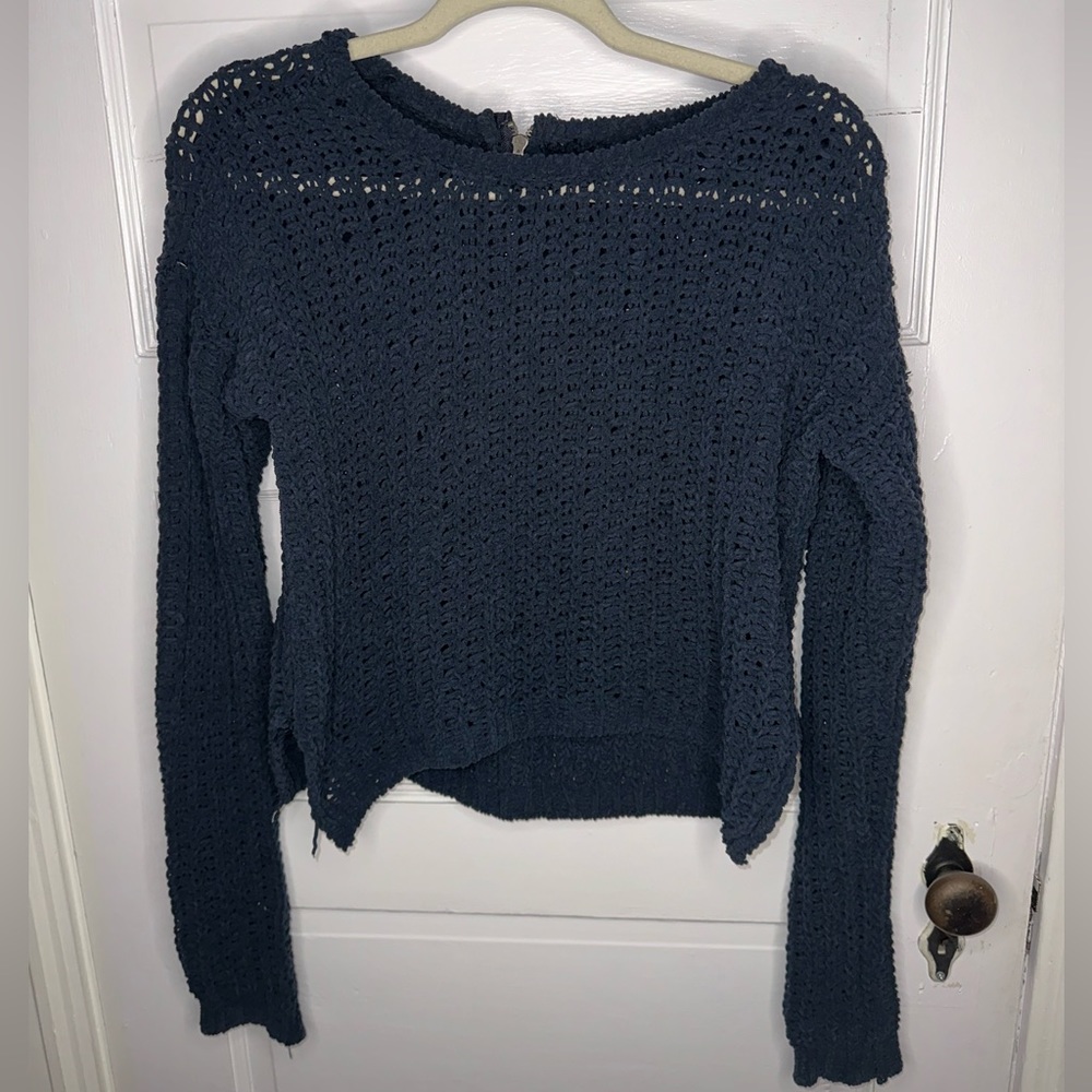 Navy Blue Abercrombie and Fitch Loose Knit Sweater